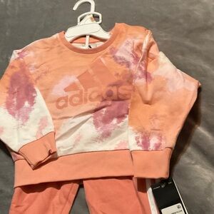 Adidas Coral and Lavender Tie-Dye Sweatshirt